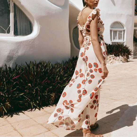 Vrg Grl BRIE MIDI ROMA tomato skirt - Picture 2 of 7